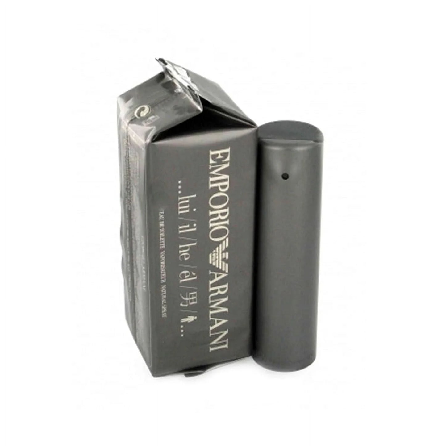 Emporio Armani perfume bottle and packaging on a white background
