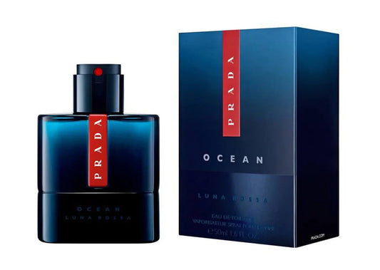 Prada Ocean perfume bottle and packaging on a white background