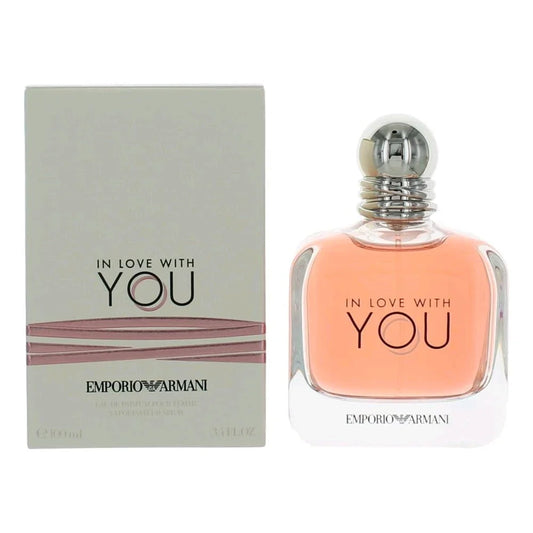 Emporio Armani 'In Love with You' perfume bottle and packaging on a white background