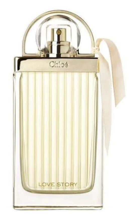 Chloe perfume bottle with gold cap on a white background