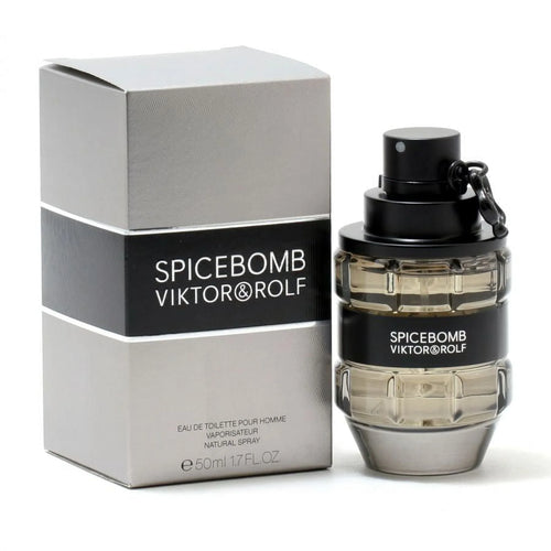 Viktor & Rolf Spicebomb perfume bottle and packaging on a white background
