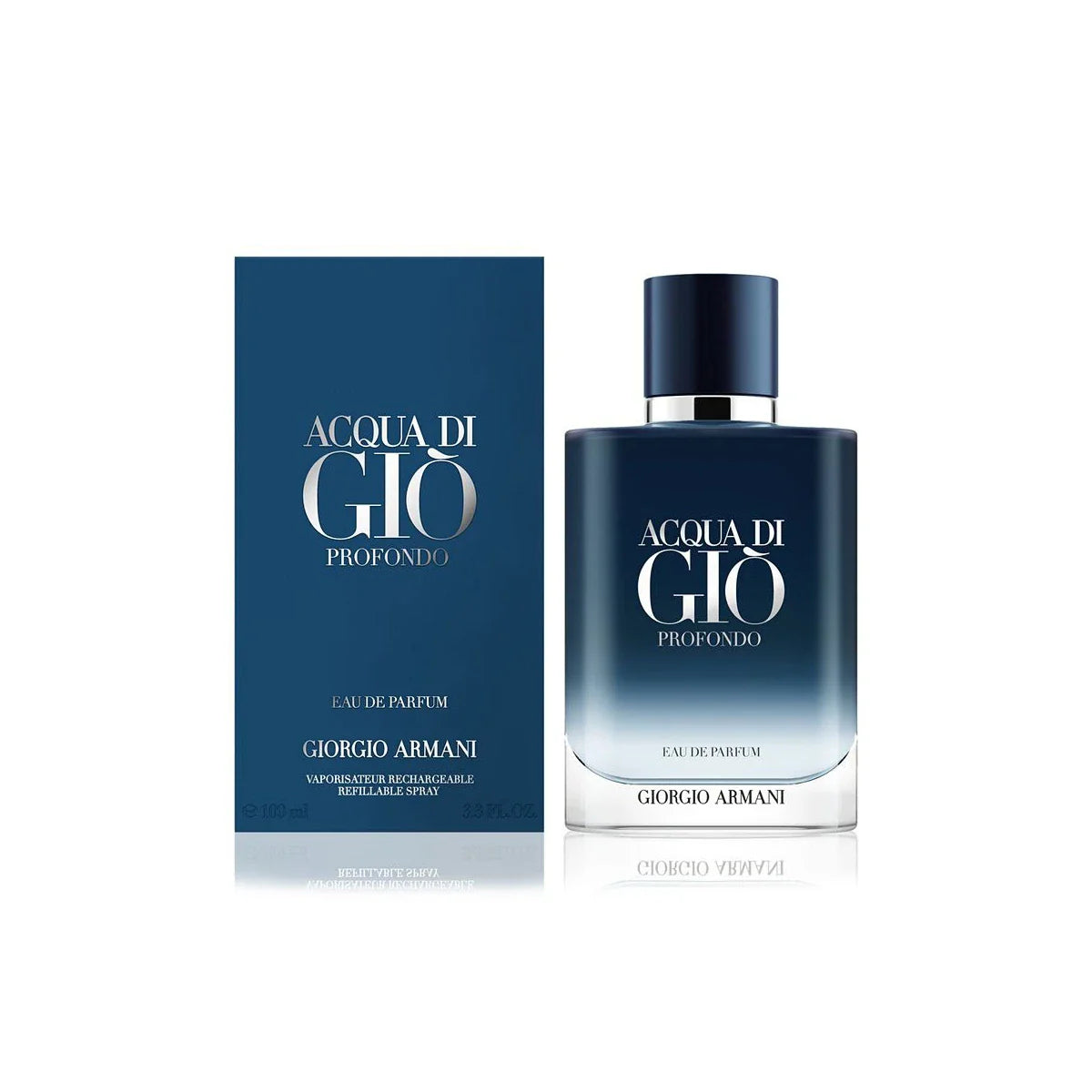 Giorgio Armani Acqua di Giò Profondo Eau de Parfum bottle and packaging on a white background
