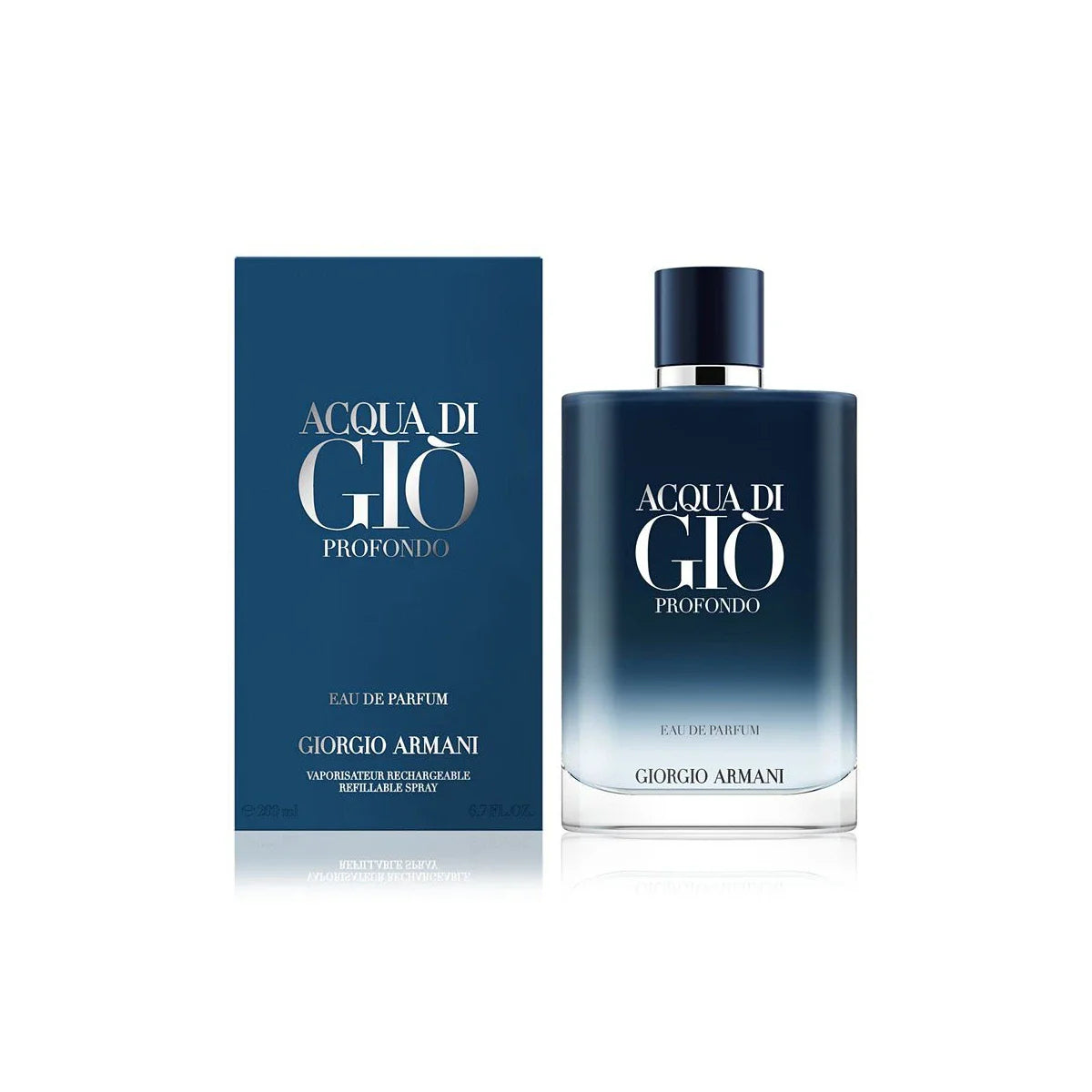 Giorgio Armani Acqua di Giò Profondo Eau de Parfum bottle and packaging on a white background
