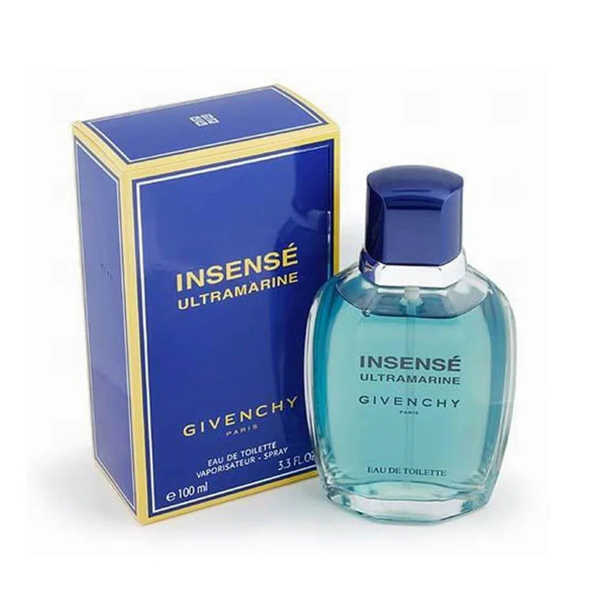 Givenchy Insense Ultramarine perfume bottle and packaging on a white background