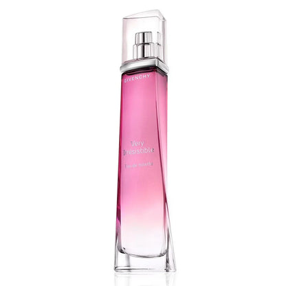 Pink Givenchy perfume bottle on a white background