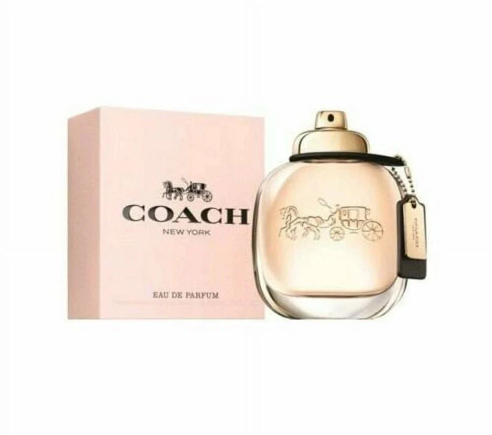 Coach New York Eau de Parfum bottle and packaging on a white background