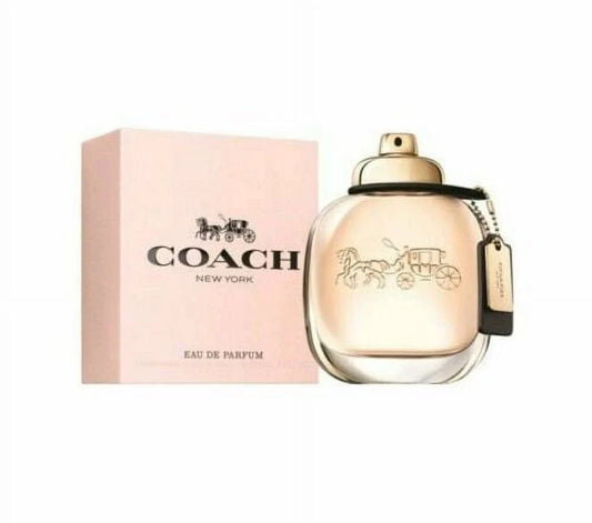 Coach New York Eau de Parfum bottle and packaging on a white background