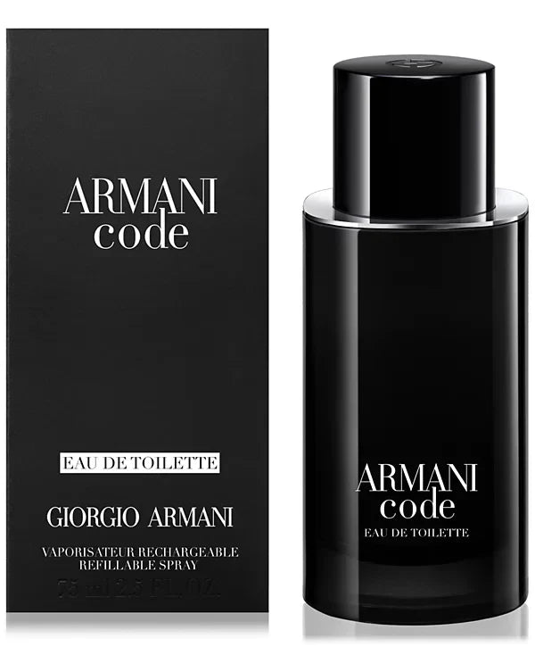 Armani Code Eau de Toilette bottle and packaging on a white background