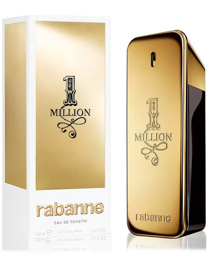 Rabanne 1 Million perfume bottle and packaging on a white background