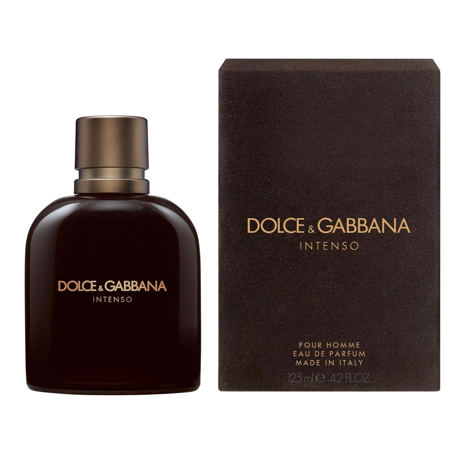 Dolce & Gabbana Intenso perfume bottle and packaging on a white background