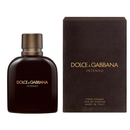Dolce & Gabbana Intenso perfume bottle and packaging on a white background