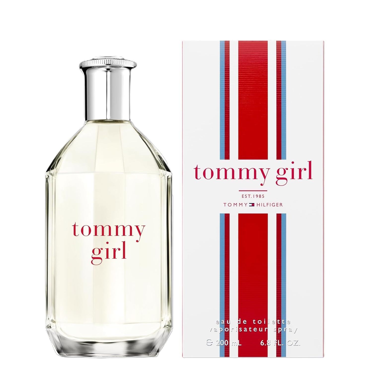 Tommy Girl perfume bottle and packaging on a white background